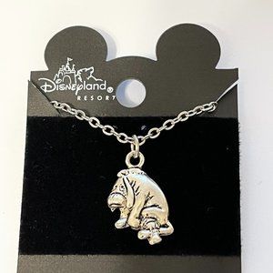 Vintage Disney Eeyore Winnie The Pooh Necklace Charm Silver Disneyana Donkey 18"